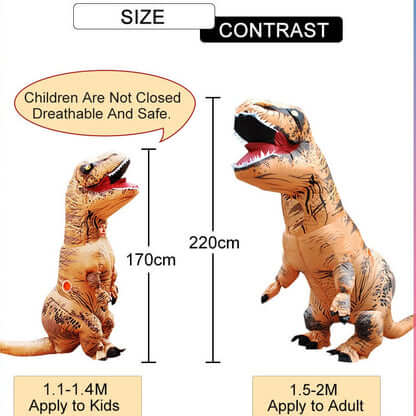 Uppblåsbar T-Rex Dinosaurie Kostym