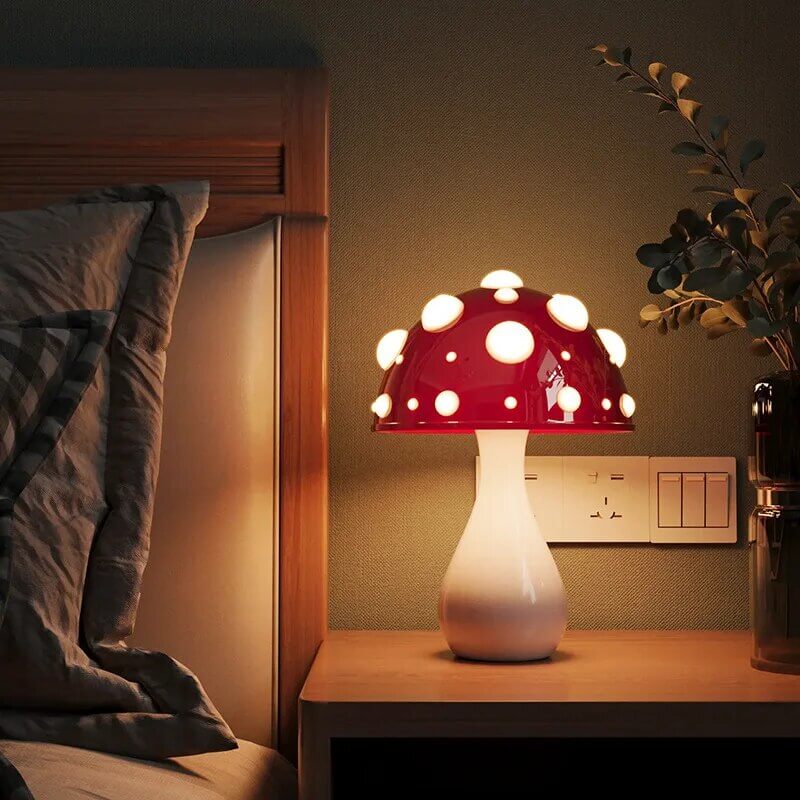 Svamp Bordslampa – Mysig och Trådlös LED-belysning