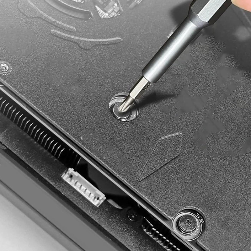 "24 i 1 manuell precisionsskruvmejselsats, aluminiumhandtag, magnetisk hållare, designad för elektronik och känsliga verktyg.