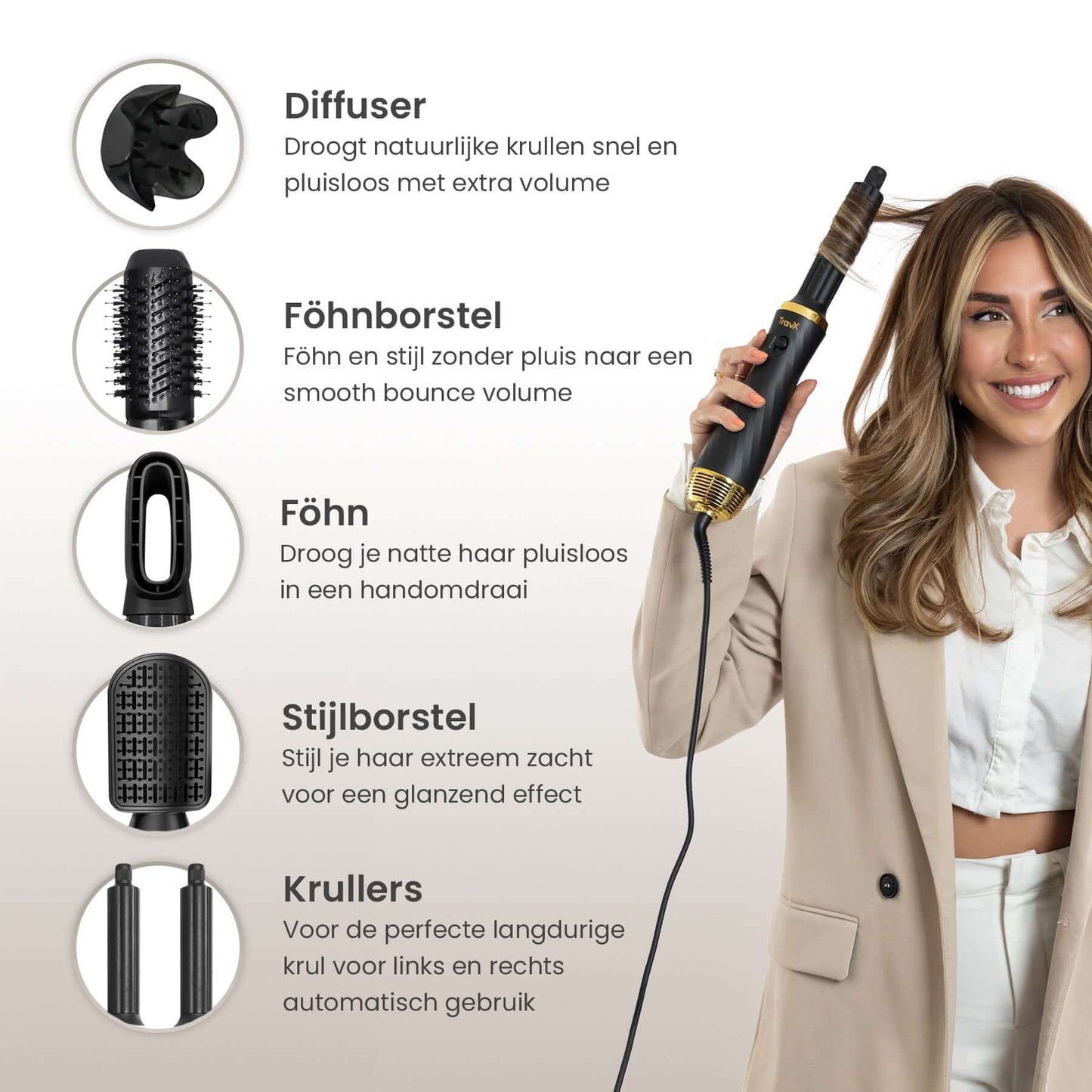 6 i 1 Airstyler Set – För Perfekt Styling och Hårvård