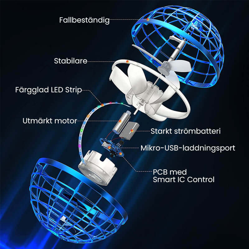 Flygande Spinner – Mini Drone med LED och USB-laddning
