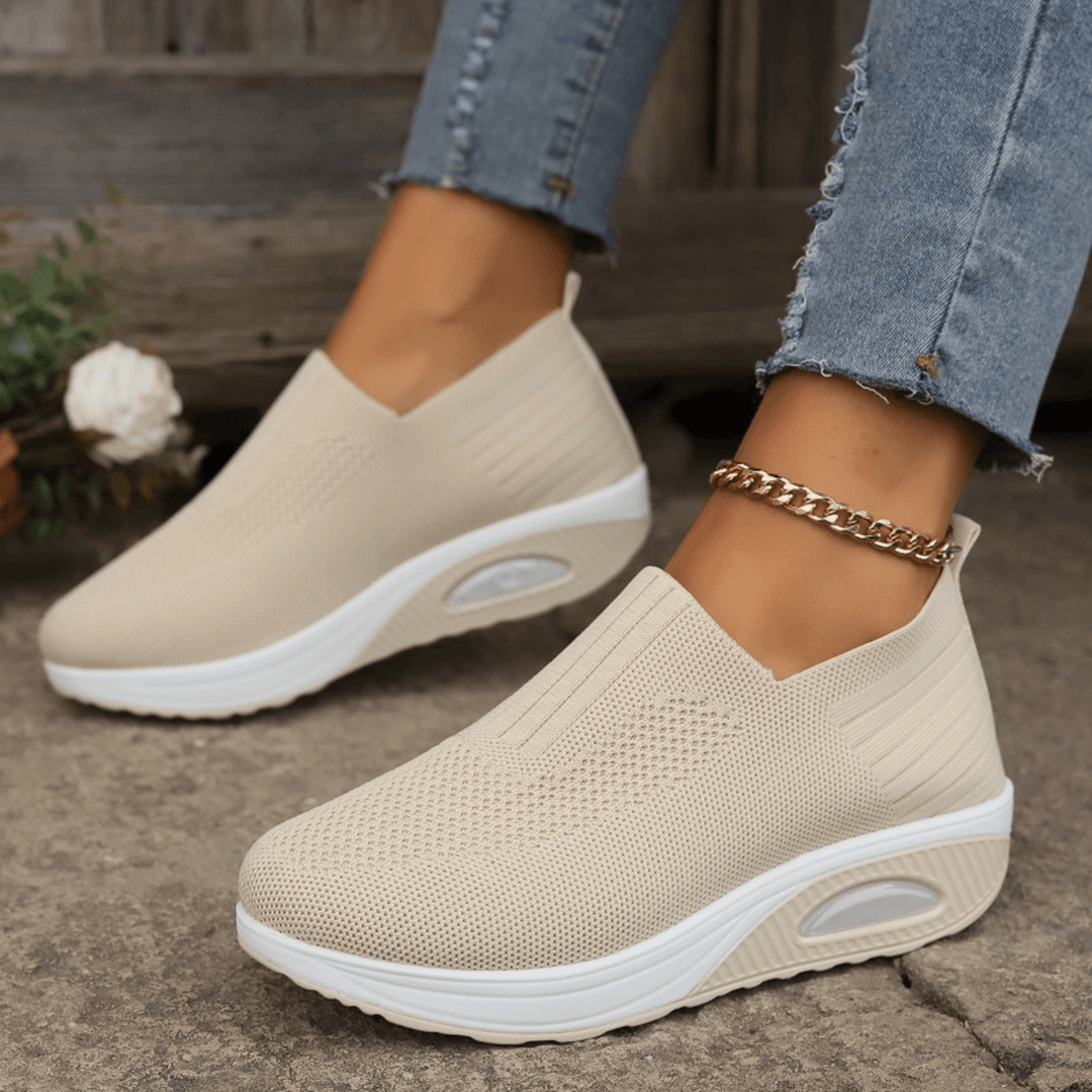 Ortopediska Smärtlindrande - Bekväma och Lätta Slip-on Sneakers för Damer, Med Stötdämpande Sula - Glowseva