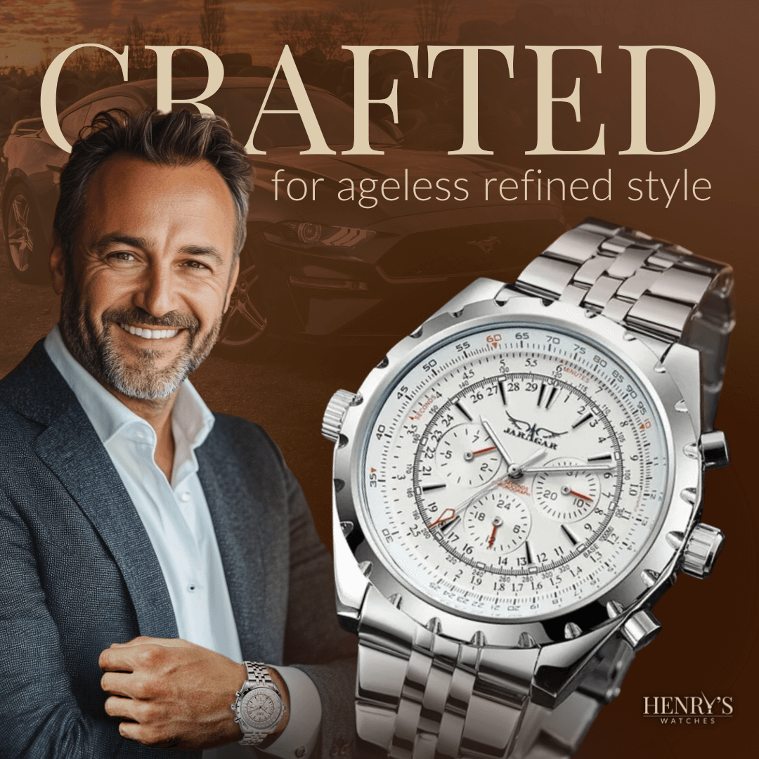 Robust Mekanisk Klocka Med Läderrem