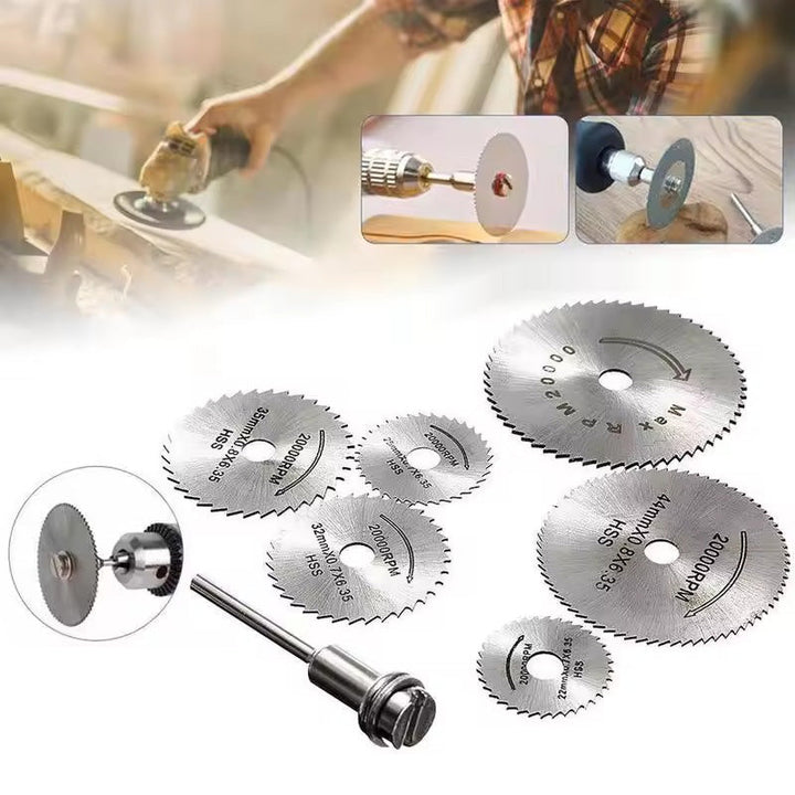 "6-delars HSS cirkelsågblad för metallbearbetning, DIY projekt, precisionsskärning, robust stål, mångsidigt snittverktyg"