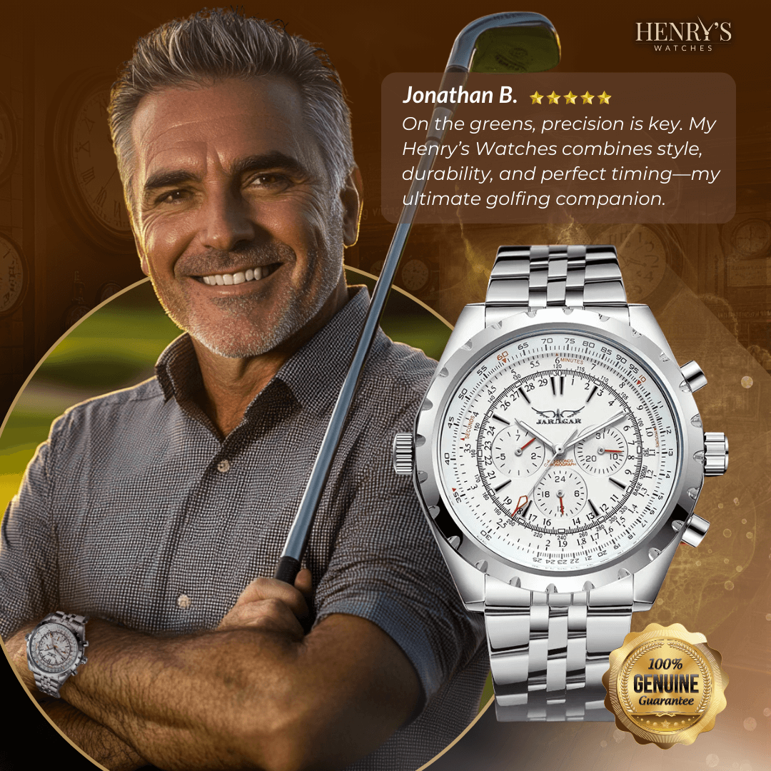 Robust Mekanisk Klocka Med Läderrem