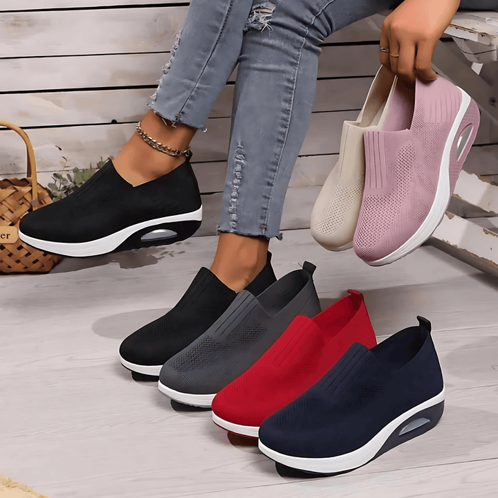 Ortopediska Smärtlindrande - Bekväma och Lätta Slip-on Sneakers för Damer, Med Stötdämpande Sula - Glowseva