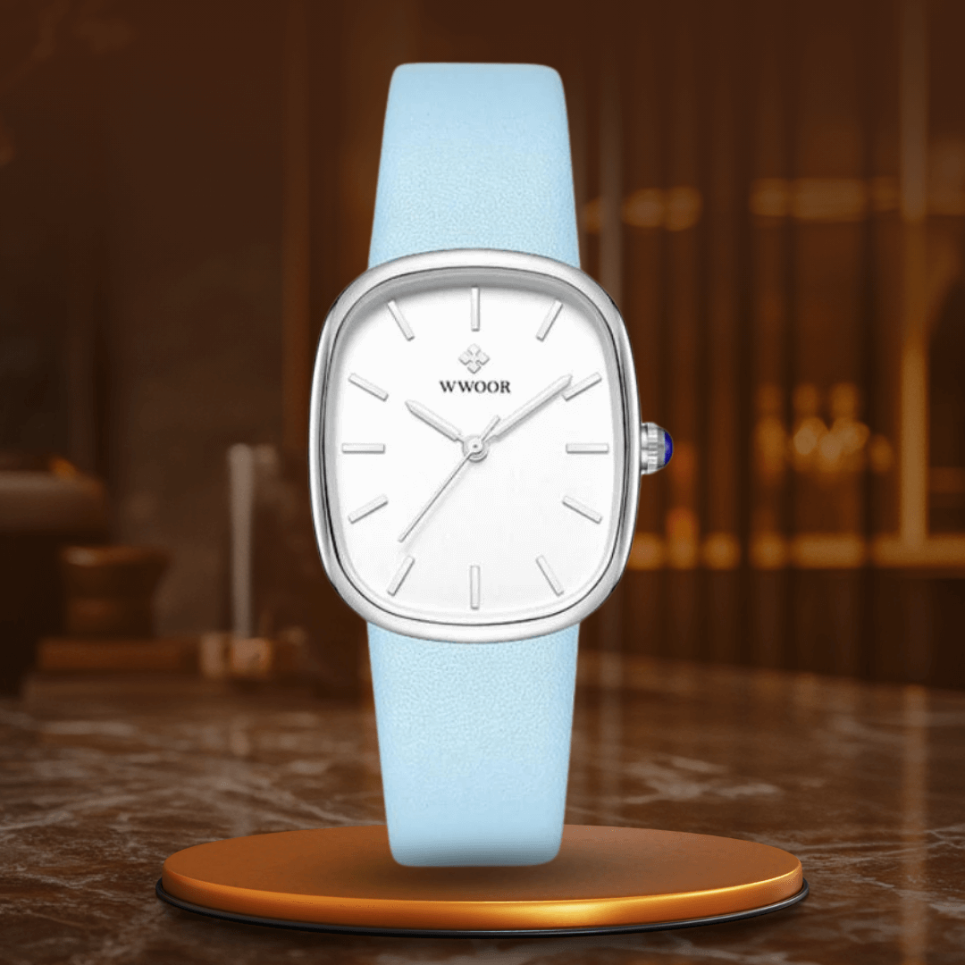 Elegant Kvartsur med Läderrem