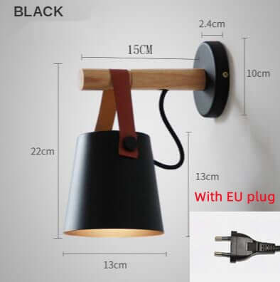 Hängande Vägglampa i Metall & Trä