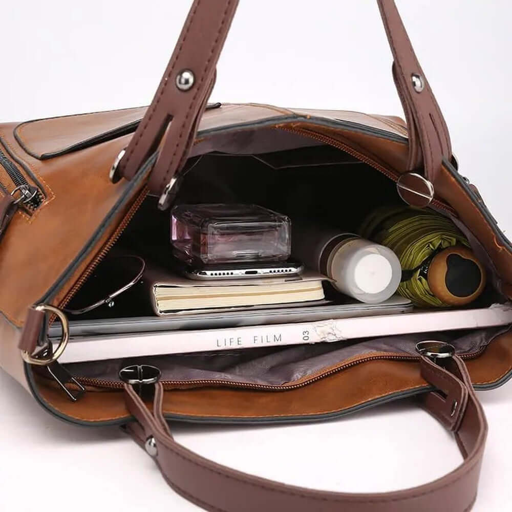 Acanthaemmeline Vintage Läder Axelväska – Elegant, Hållbar & Tidlös - Glowseva