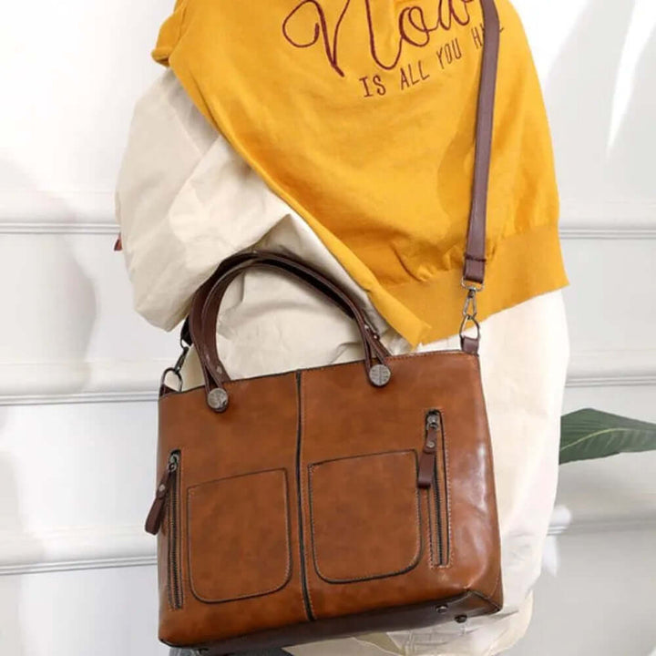 Acanthaemmeline Vintage Läder Axelväska – Elegant, Hållbar & Tidlös - Glowseva