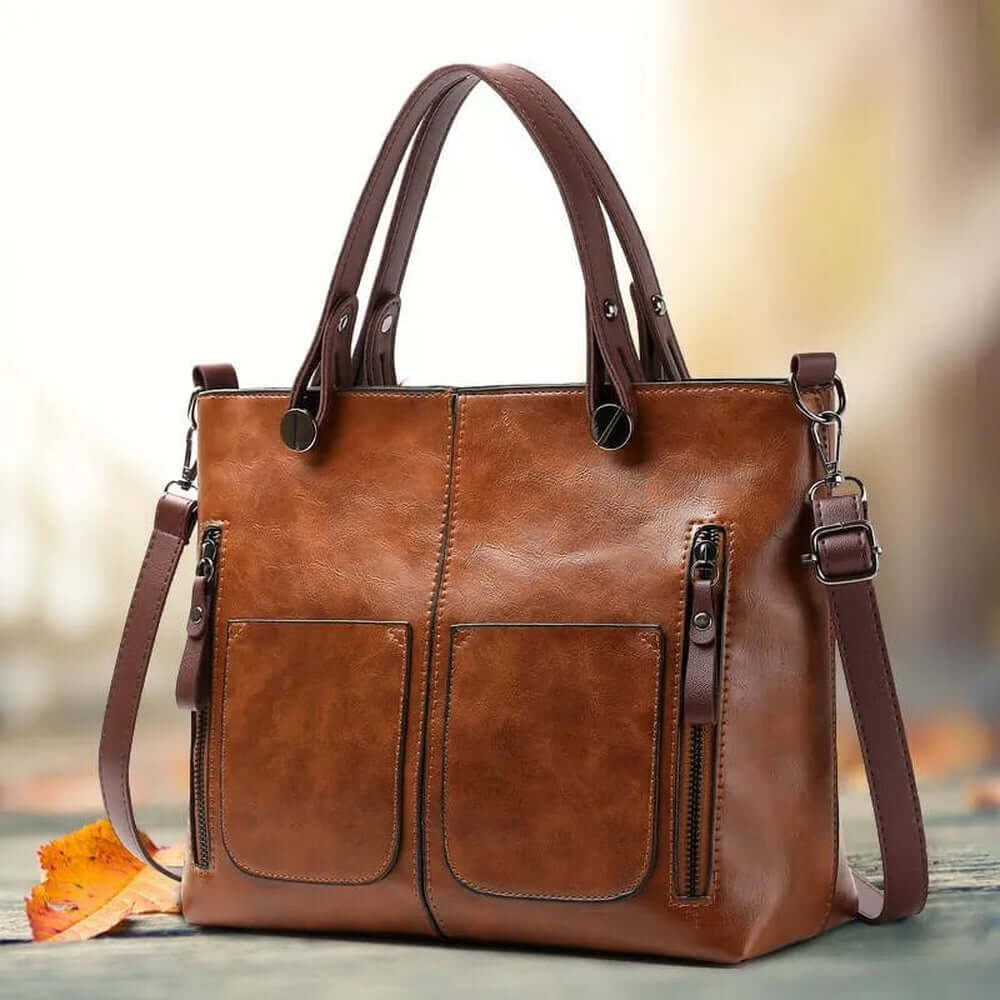 Acanthaemmeline Vintage Läder Axelväska – Elegant, Hållbar & Tidlös - Glowseva