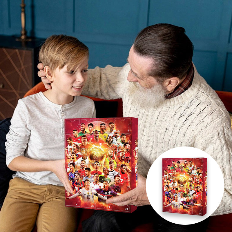 "Adventskalender för VM 2024 med vintriga teman, julöverraskningar, ca 30x18x5 cm, perfekt som juldekoration."