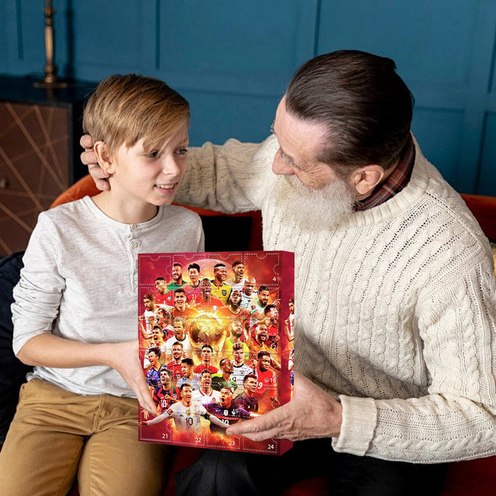 "Adventskalender för VM 2024 med vintriga teman, julöverraskningar, ca 30x18x5 cm, perfekt som juldekoration."