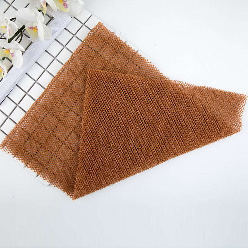 "Afrikanskt exfolieringsnät i nylon, blått, grovmaskigt för effektiv hudvård. Perfekt för hela kroppen, även svåråtkomliga om