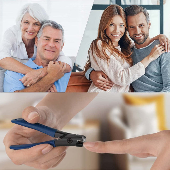 "Anti-Splash nagelklippare i rostfritt stål med vikbar design och ergonomiskt grepp för ren och prydlig nagelvård."