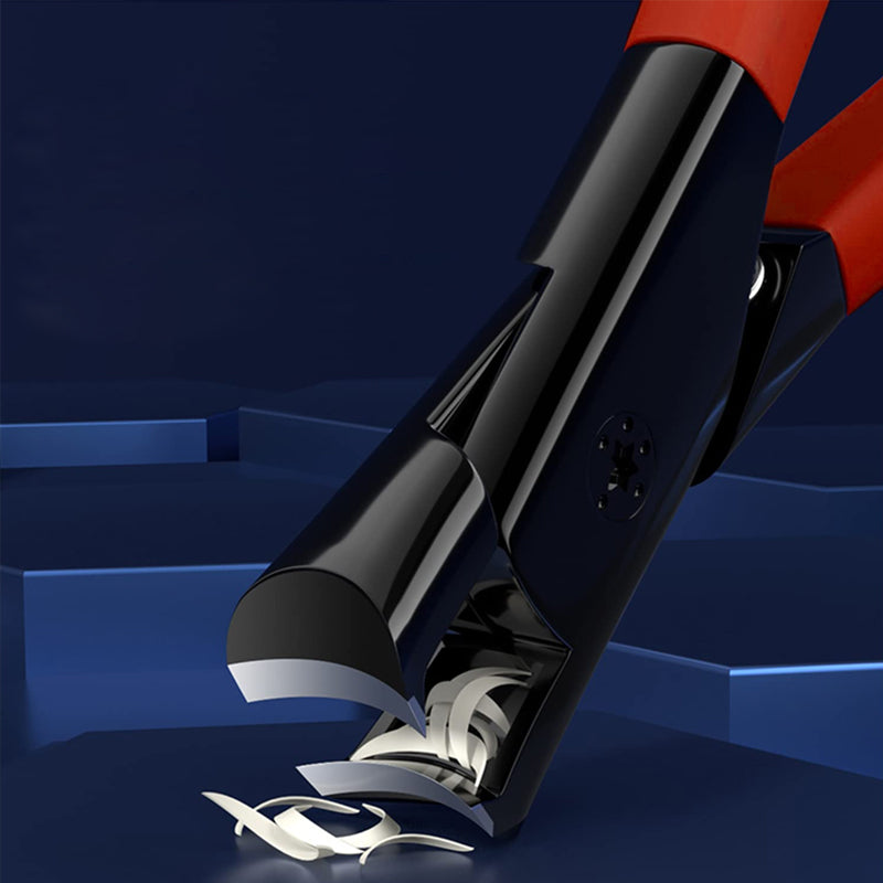 "Anti-Splash nagelklippare i rostfritt stål med vikbar design och ergonomiskt grepp för ren och prydlig nagelvård."