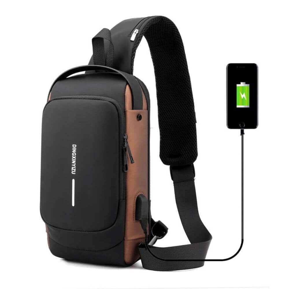 Anti - Stöld Slingväska – Säkerhet, Stil & USB - port för Män och Kvinnor - Glowseva