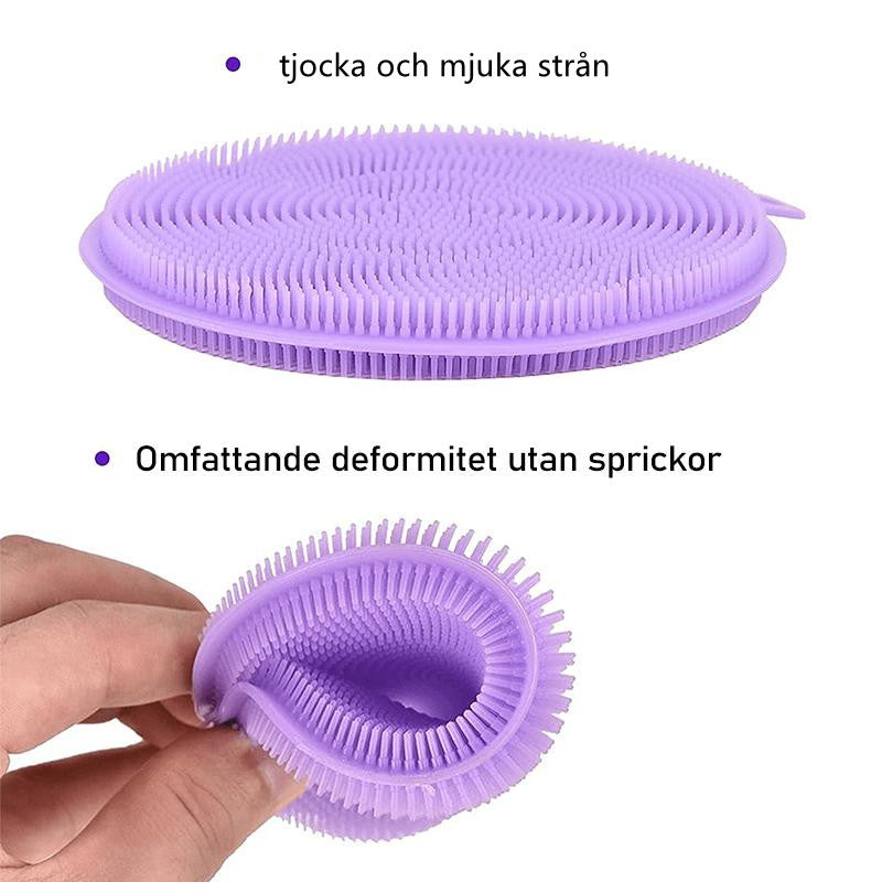 "Antibakteriell silikonsvamp unisex, mångfärgad, 5-i-1 funktion, flexibel och hållbar köksprodukt, set om fem."