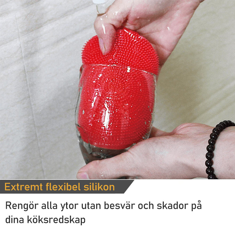 "Antibakteriell silikonsvamp unisex, mångfärgad, 5-i-1 funktion, flexibel och hållbar köksprodukt, set om fem."