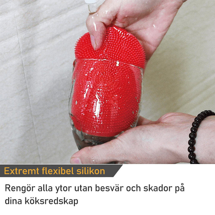 "Antibakteriell silikonsvamp unisex, mångfärgad, 5-i-1 funktion, flexibel och hållbar köksprodukt, set om fem."