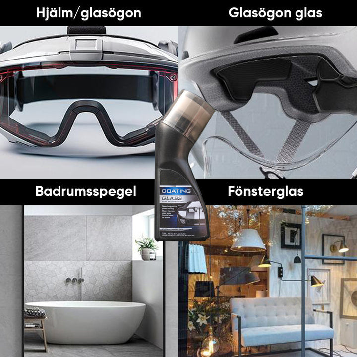 Antifogbeläggning för glas och speglar, säker sikt i alla väder, 70 ml flaska för garage & fordon, lätt att applicera.