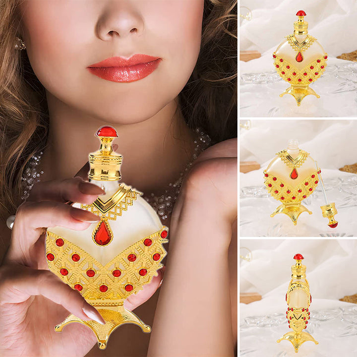 "Ara Dubai blommig doftolja för kvinnor, elegant flaska med ros och bergamottnoter, lyxig kvinnlig parfym."