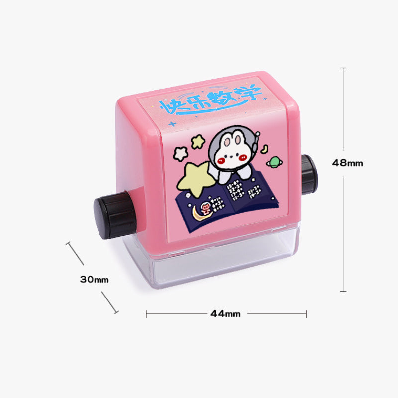 Aritmetiskt sigill för barn i blått, roterbart och färgglatt för addition och subtraktion, kreativ och interaktiv lärande.