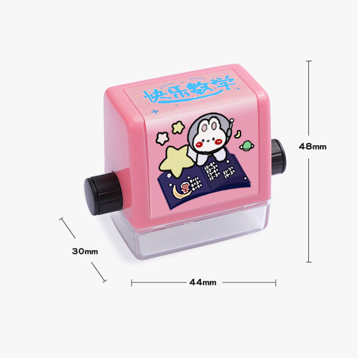 Aritmetiskt sigill för barn i blått, roterbart och färgglatt för addition och subtraktion, kreativ och interaktiv lärande.