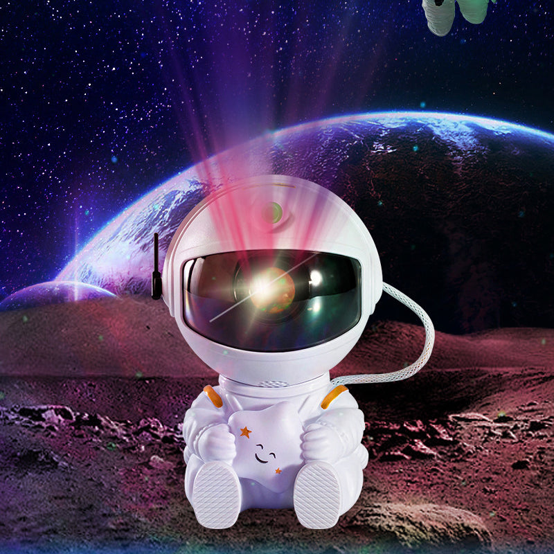 "Astronautprojektor för stjärnhimmel i rum, skapar en stjärnklar himmel, lugnande nattljus för avkoppling."