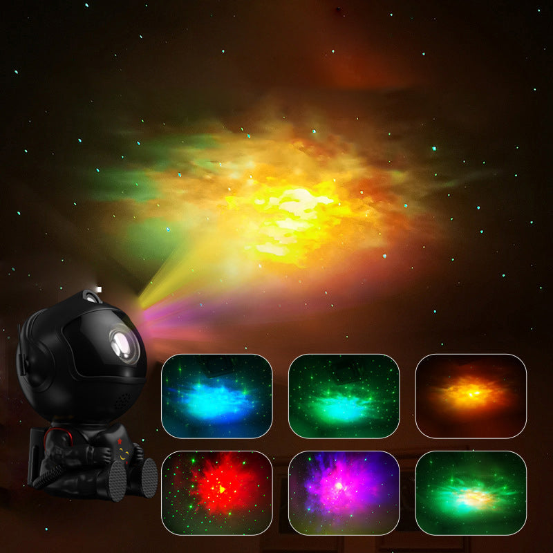 "Astronautprojektor för stjärnhimmel i rum, skapar en stjärnklar himmel, lugnande nattljus för avkoppling."