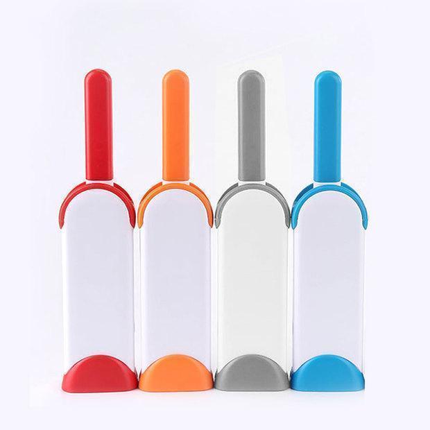 "Återanvändbar blå dubbel klädborste för päls och ludd, ergonomisk, idealisk för djurhår på kläder och möbler."