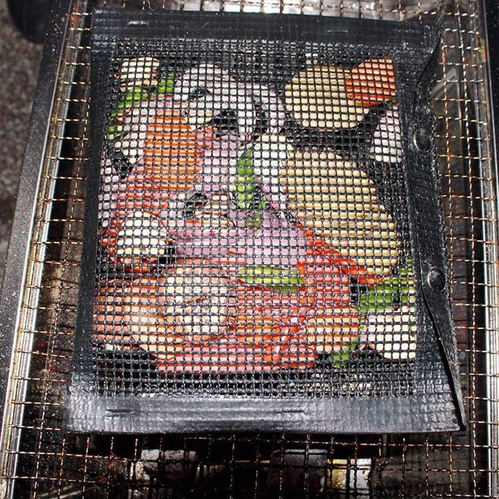 "Återanvändbara BBQ grillpåsar, klibbfria meshpåsar för smidig grillning, ger fina grillmärken, säkra förvaring"