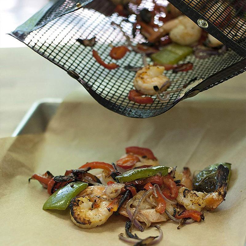 "Återanvändbara BBQ grillpåsar, klibbfria meshpåsar för smidig grillning, ger fina grillmärken, säkra förvaring"