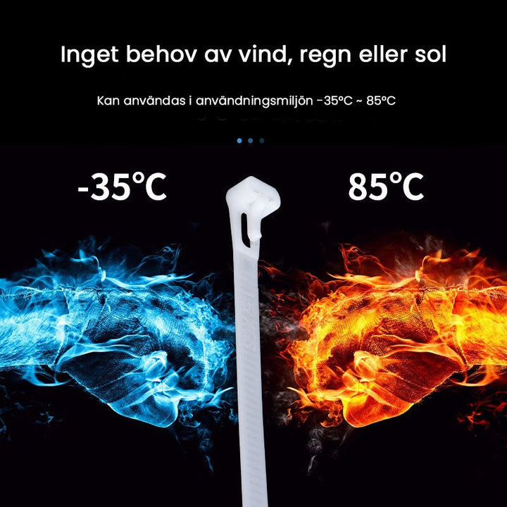 "Återanvändbara kabelband i olika färger och storlekar, perfekta för hem och kontor. Justerbara, hållbara och multifunktionel