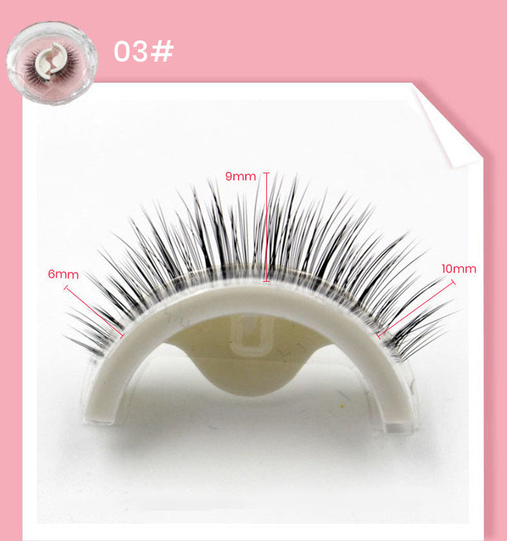 "Återanvändbara självhäftande ögonfransar, naturligt fluffiga, inga lim krävs, för glamorös ögonmakeup, skönhetsprodukt."