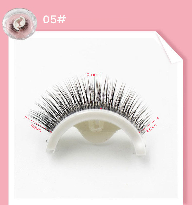 "Återanvändbara självhäftande ögonfransar, naturligt fluffiga, inga lim krävs, för glamorös ögonmakeup, skönhetsprodukt."