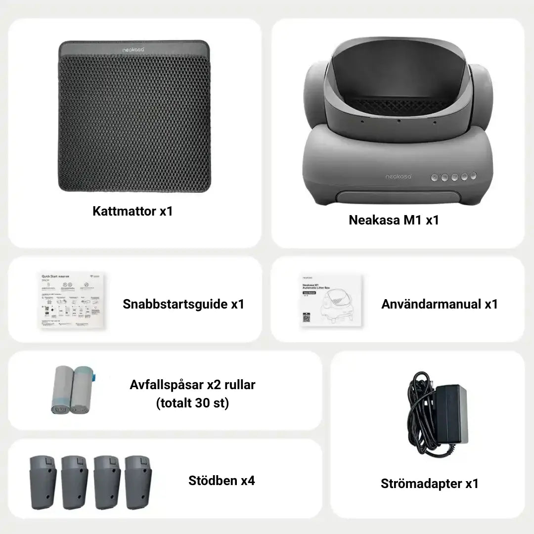 "Automatisk, luktfri kattlåda i svart med självrengörande funktion, säker för katter, rymlig och hygienisk design."