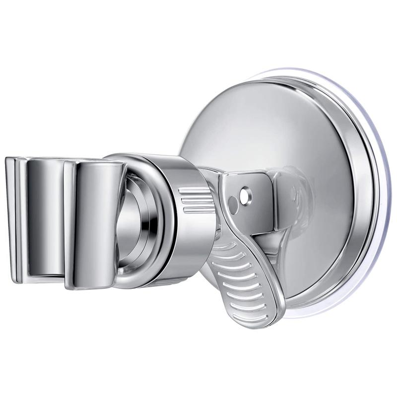 "Avtagbart handsfritt duschhuvud med sugkopp, modernt utseende, enkel installation utan borrning, justerbart och roterbart."