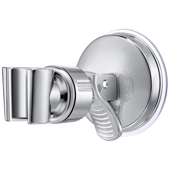 "Avtagbart handsfritt duschhuvud med sugkopp, modernt utseende, enkel installation utan borrning, justerbart och roterbart."