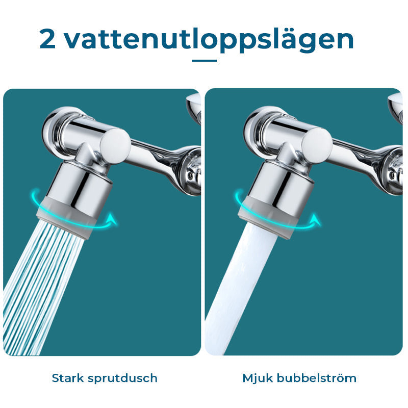 "Badrums 1080° roterande kranadapter i metall med koppar och rostfritt stål för flexibel kranhållare och enkel diskbänksrengö