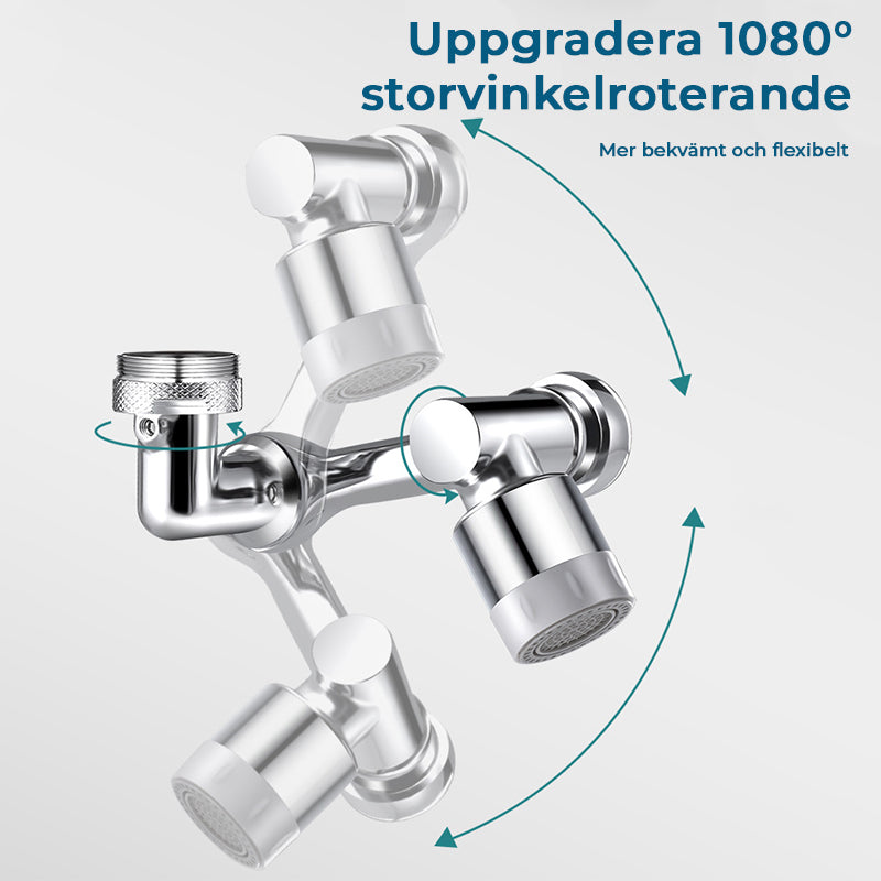 "Badrums 1080° roterande kranadapter i metall med koppar och rostfritt stål för flexibel kranhållare och enkel diskbänksrengö