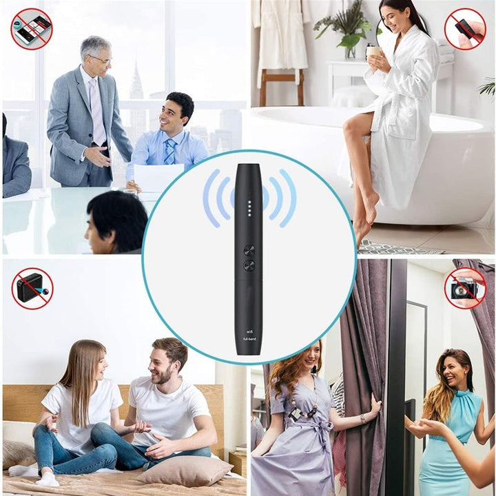 "Bärbar antispiondetektor, ultrakänsligt chip, detekterar dolda kameror och avlyssningsenheter, teknologigadget."