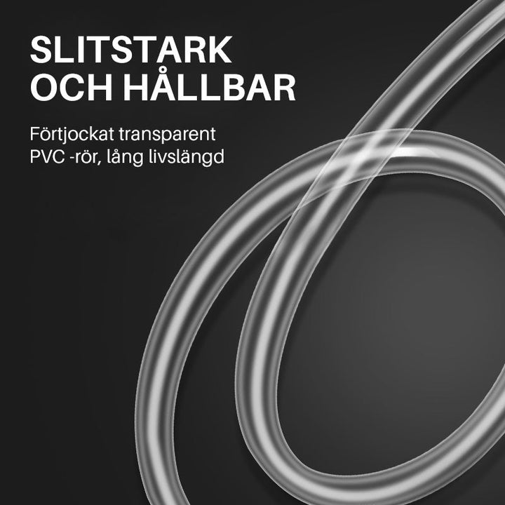 "Bärbar bilbränslepump med slitstark PVC, 1.5 m slang. Idealisk för enkel vätsketransfer av bensin, olja, vatten."