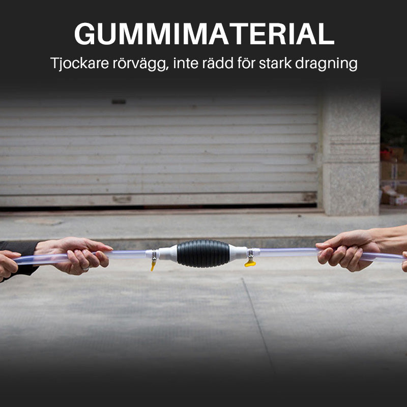 "Bärbar bilbränslepump med slitstark PVC, 1.5 m slang. Idealisk för enkel vätsketransfer av bensin, olja, vatten."