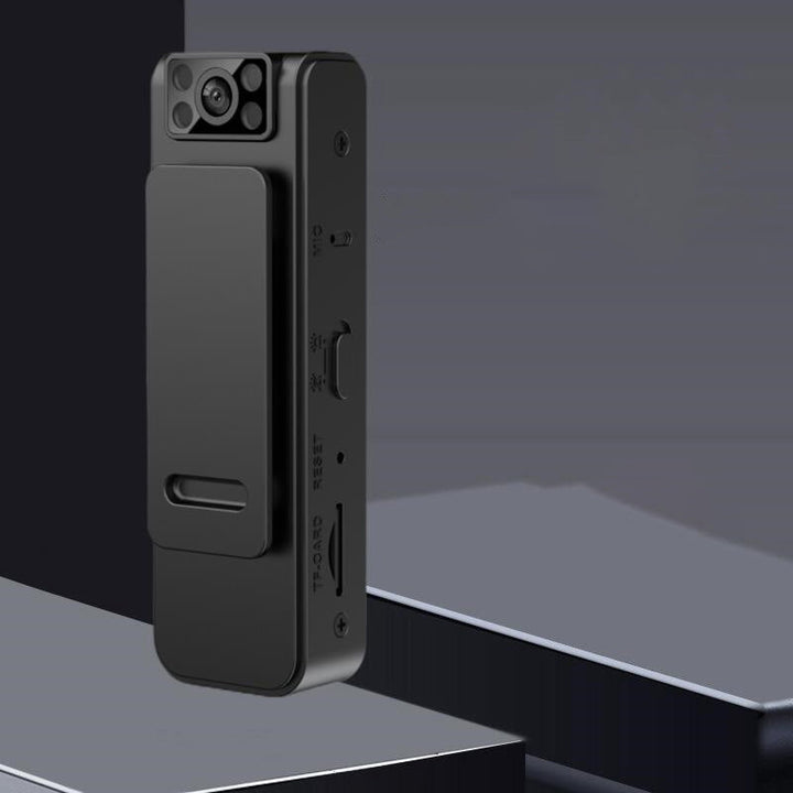 "Bärbar HD-kamera med magnetisk klämma, kompaktdesign, vidvinkel 100°, flexibel montering för enkel inspelning."