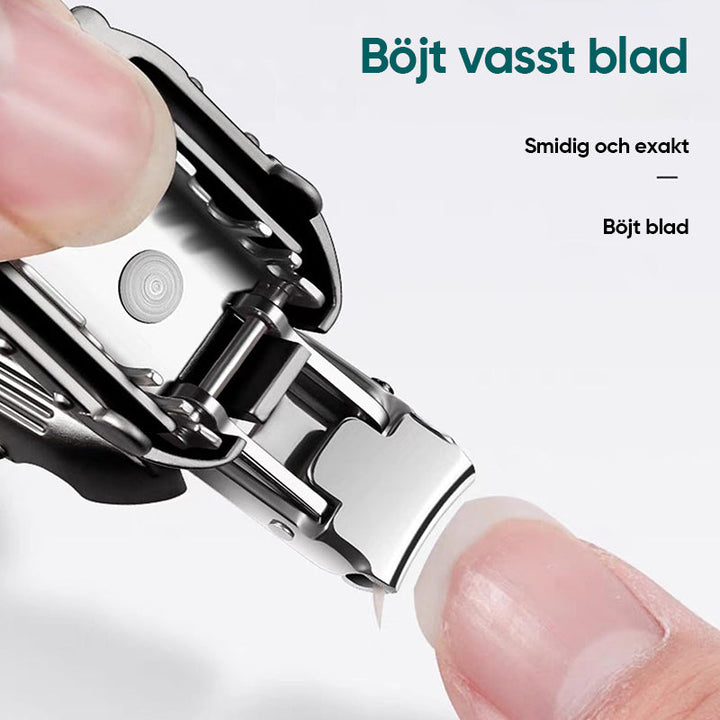 "Bärbar hopfällbar nagelklippare för nyckelring, kompakt design i rostfritt stål för enkel och effektiv nagelvård."