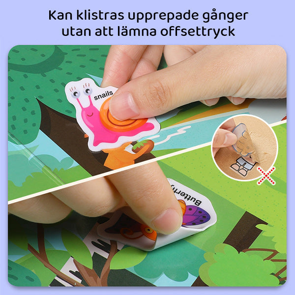 "Bärbar Jelly Quiet-Bok för barn med sex färgglada teman som djur och rymden, lätt att bära med handtag."