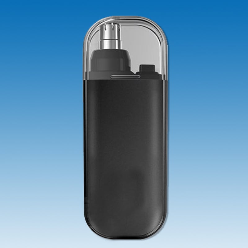 "Bärbar näshårstrimmer i stilren design, kompakt och vattentät, perfekt för smärtfri trimning av näshår."