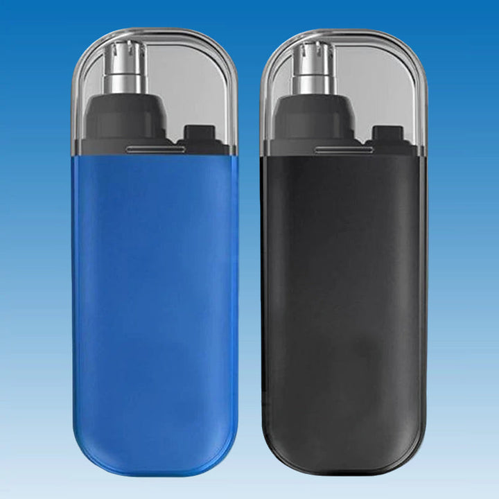 "Bärbar näshårstrimmer i stilren design, kompakt och vattentät, perfekt för smärtfri trimning av näshår."