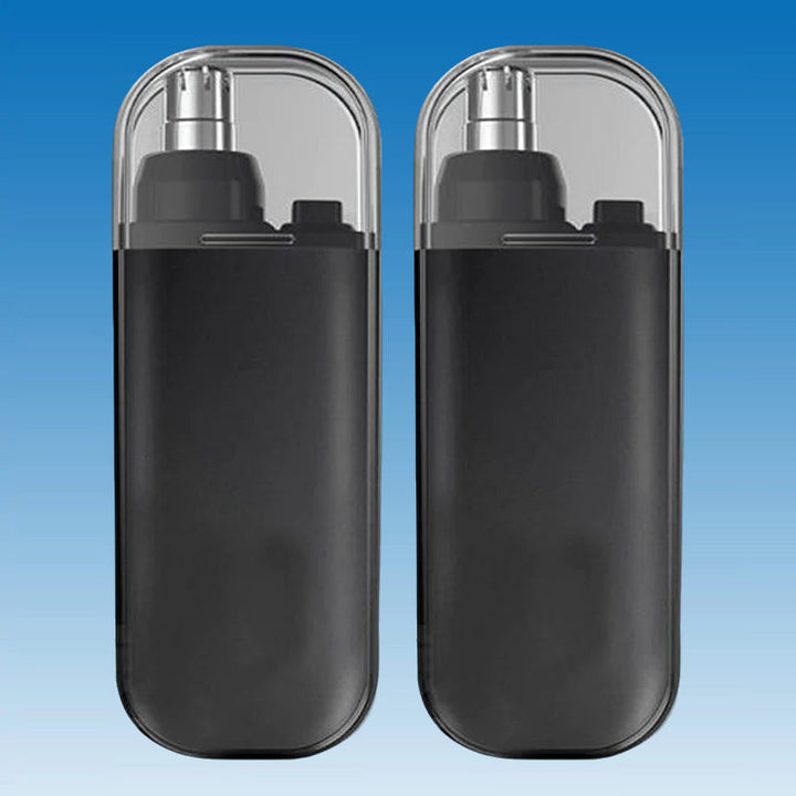 "Bärbar näshårstrimmer i stilren design, kompakt och vattentät, perfekt för smärtfri trimning av näshår."